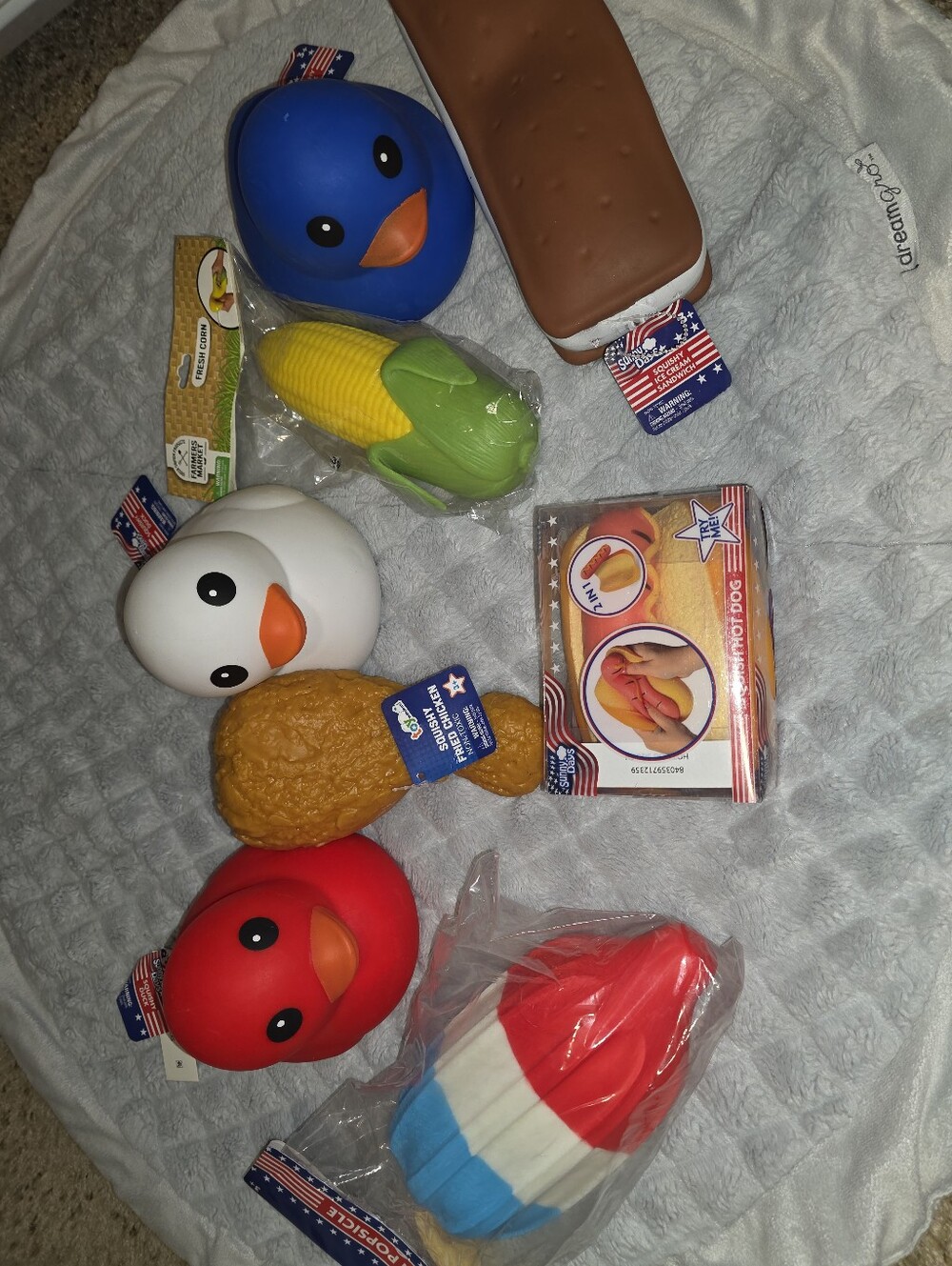 Sunny Days Americana Red, White & Blue Summer BBQ Jumbo Squishy 8pc. Bundle
